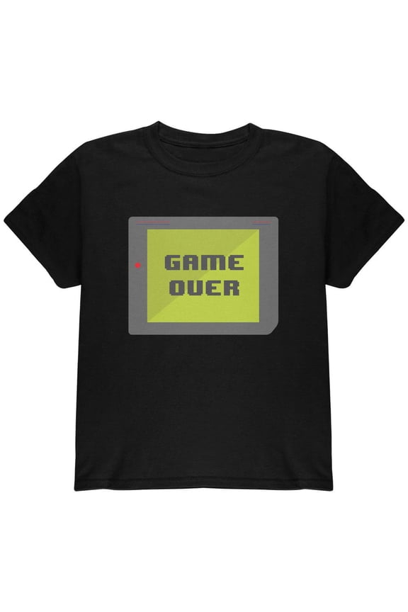 Halloween Old School Gamer Game Over Youth T Shirt Black YSM