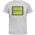 thumbnail image 1 of Halloween Old School Gamer Player 1 Mens T Shirt Light Heather Grey X-LG, 1 of 2