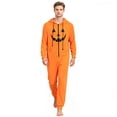 thumbnail image 1 of Halloween Onesie Adult Matching Pajamas For Couples Soft and Cozy Flannel Sleepwear, Unisex Hooded Jumpsuit Zipper Closure for Holiday Party, 1 of 4