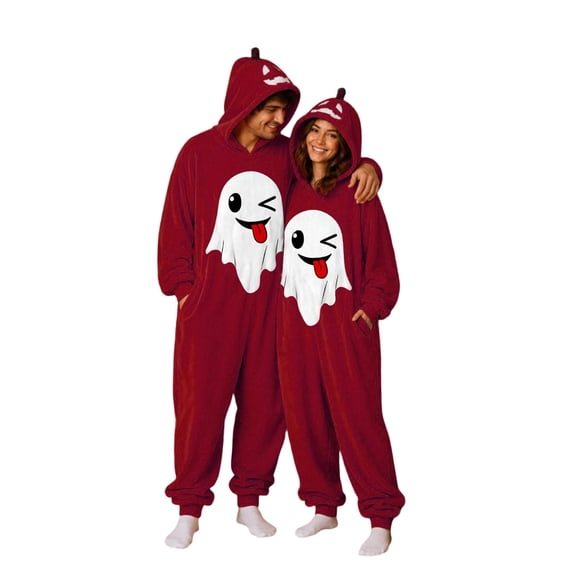 Halloween Onesie, Pumpkin Jack O Hooded Costumes Adult Plush Halloween Pajama|Polar Fleece Jack-O Casual Costume Y2k Trendy Funny Streetwear Fall Winter Warmth Jumpsuit Vacation Loungewear, XL