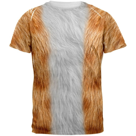 Halloween Orange Cat Costume All Over Adult T-Shirt - X-Large