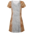 thumbnail image 1 of Halloween Orange Cat Costume All Over Juniors Beach Cover-Up Dress, 1 of 4