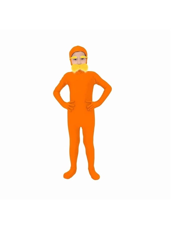 Halloween Orange Full Body Zentai Halloween Costume, Spandex Bodysuit