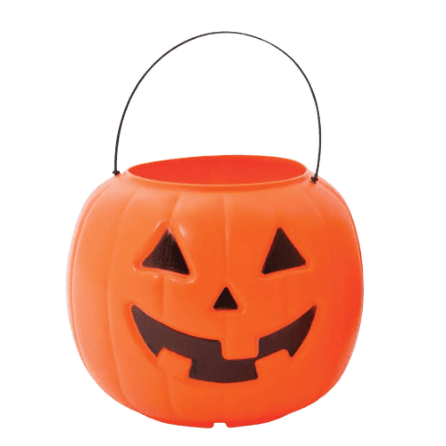 Halloween Orange Jack O' Lantern Candy Bucket, 8in Trick or Treat