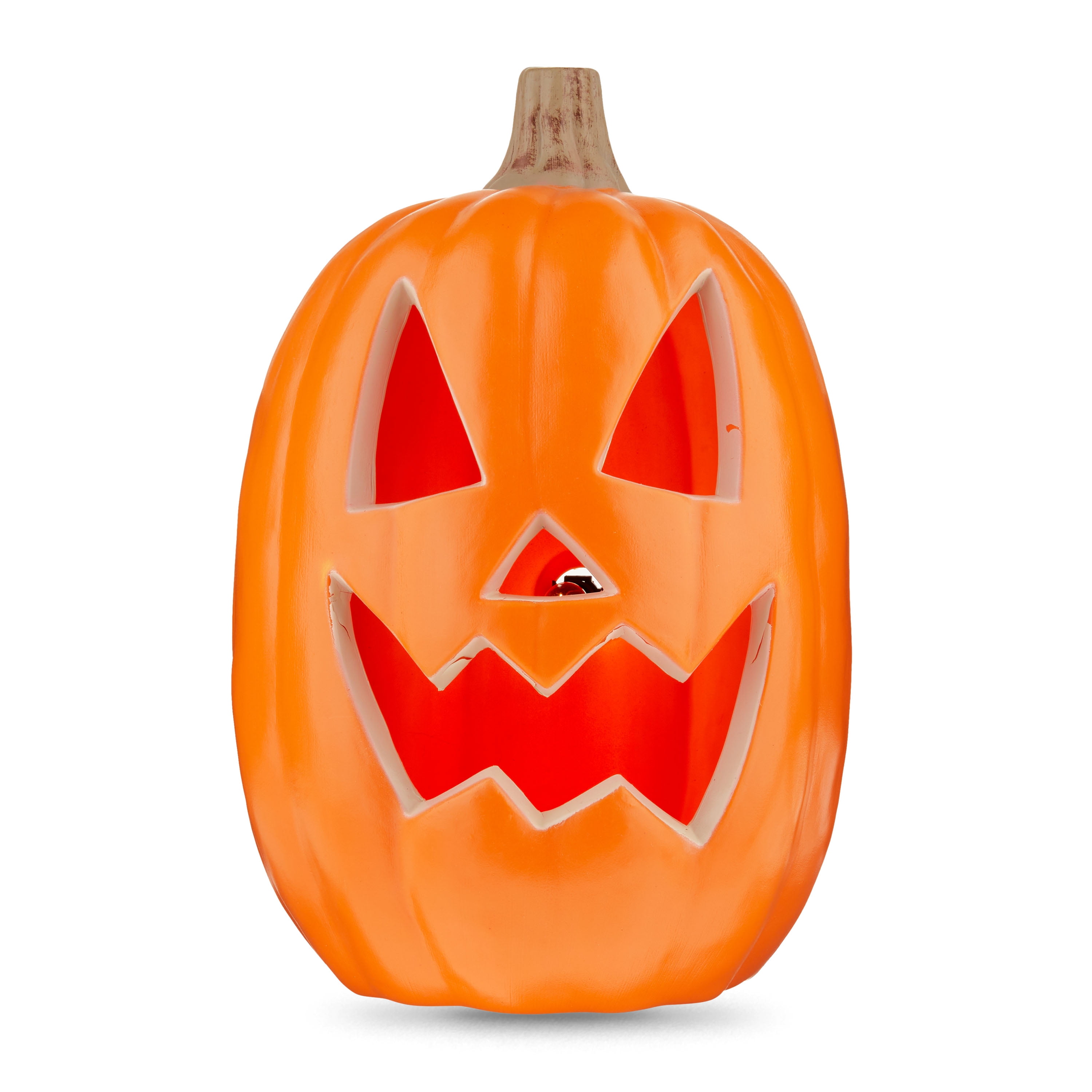 Halloween Orange Polypropylene LightUp JackO'Lantern Decoration, 10