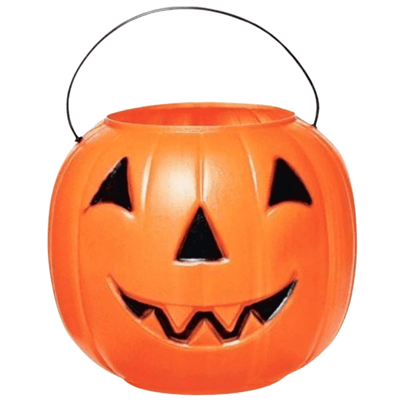 Halloween Orange Pumpkin Jack O' Lantern Candy Bucket Portable Pumpkin Pail Trick or Treat Buckets Candy Holder for Kids Treat Bags Halloween Candy Basket Fillers Party Favors