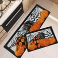 thumbnail image 1 of Halloween Orange Pumpkin Vintage Kitchen Rugs and Mats Non Skid Washable Set of 2, Floral Leaf Retro Black Kitchen Runner Rug,Kitchen Floor Mat Under Sink Mat Throw Rug for Doormat, 1 of 6