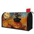 thumbnail image 1 of Halloween Orange Pumpkin Witch Bat Spooky Mailbox Cover,Magnetic 21x25.5 Inch Mailbox Wrap Waterproof Durable Fall Welcome Box Wrap for Rustic Farmhouse Home Decorative, 1 of 1