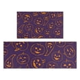 thumbnail image 1 of Halloween Orange Pumpkins on Purple Kitchen Rugs Sets Of 2,Anti Fatigue Kitchen Mat Rugs Non Slip Washable,Decorative Kitchen Floor Mats for Kitchen,Sink,Laundry,17"x30"+17"x47", 1 of 7