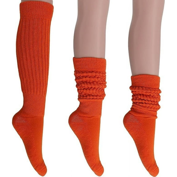 Halloween Orange Sock Cotton Heavy Slouch Socks 3 Pair