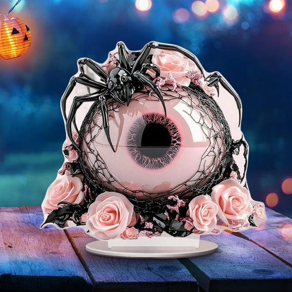 Halloween Ornament Halloween Black Witch 2D Acrylic Decor Gothic Tabletop Centerpiece for Spooky Home Decoration Unique Gift for Horror Fans Living Room Home Indoor Decor 8" H