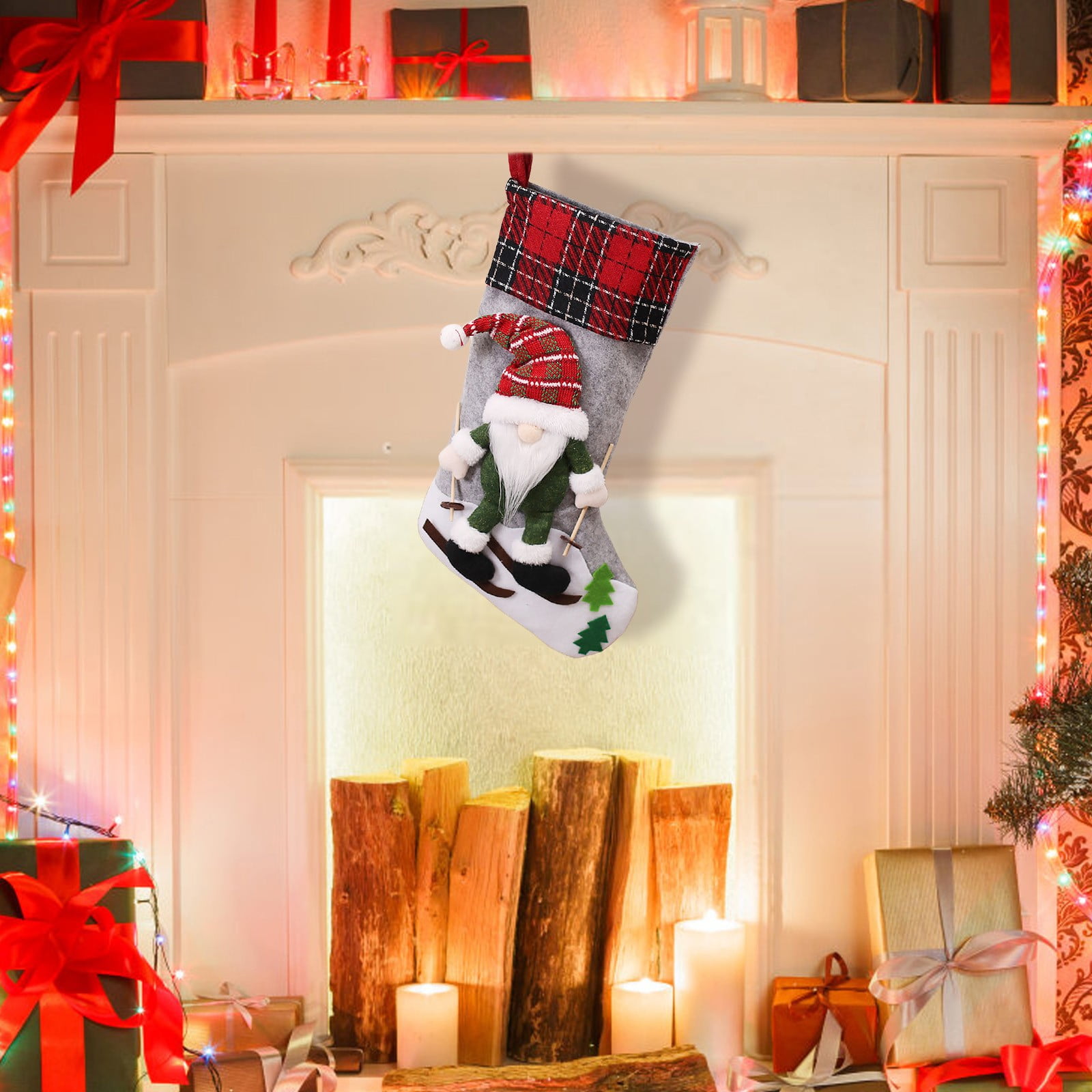 Ornaments Christmas Eve Christmas Stockings Hanging Red And Black