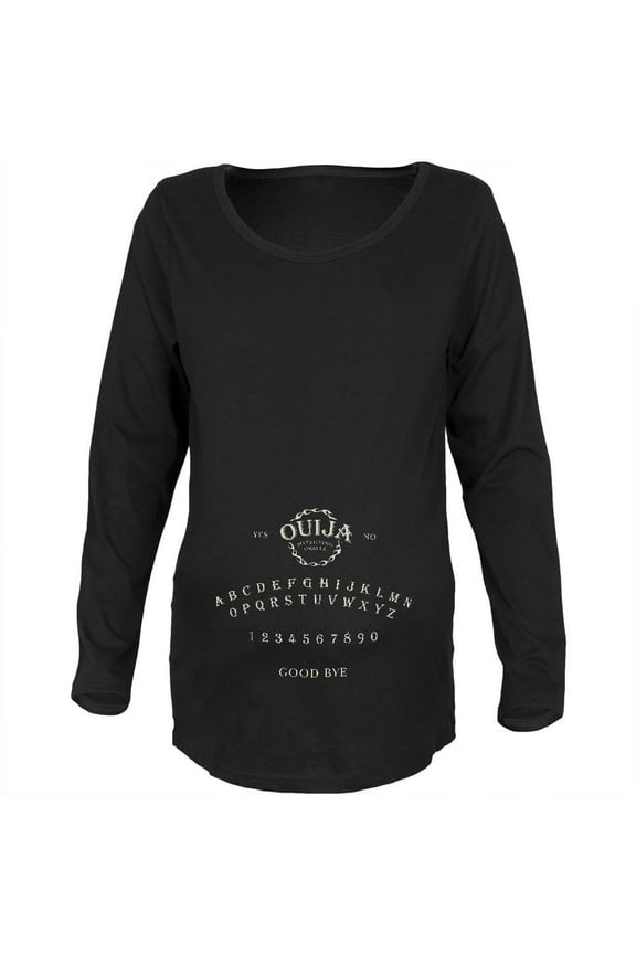 Halloween Ouija Board Costume Black Maternity Soft Long Sleeve T-Shirt - X-Large