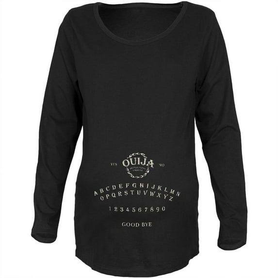 Halloween Ouija Board Costume Black Maternity Soft Long Sleeve T-Shirt - X-Large