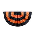thumbnail image 1 of Halloween Outdoor Bunting Banner, 3x6ft Black and Orange Polyester Fan Flag with Grommets for Porch and Yard Décor, 1 of 2