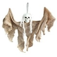 thumbnail image 1 of Halloween Outdoor Decorations Hanging Ghost Decorations, 13.8 x 11.8inch Hanging Grim Reapers Skeleton with Hair for Halloween Indoor Outdoor Decor Supplies, 1 of 2