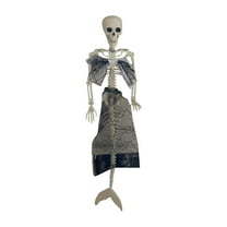 Halloween Outdoor Decorations, Life Size Skeleton Mermaid Skeleton Realistic Posable Joints Mermaid Bones Scary Halloween Skeleton Life Size For Graveyard