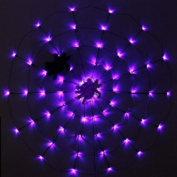 Halloween Outdoor Decorations - Spider Web Lights, Lighted Up Cobwebs- Halloween Yards Party Haunted House Decorations