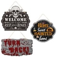 thumbnail image 1 of Halloween Outdoor Decorations - Wooden Warning Signs;Bloody Hanging Signs for Scary Atmosphere;Spooky Wall Signs for Party Themes;Zombie & Vampire Party Supplies - Halloween Props, 1 of 5
