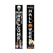 Halloween Outdoor Front Door Porch Wellcome Banners Hanging Signs