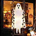 thumbnail image 1 of Halloween Outdoor Hanging Decorations with Remote-Controlled Led Ghost Swing, Scary Halloween Decorations Outdoor for Yard Porch, Spooky Ghost Decor with Black Maple Leaves for, 1 of 8