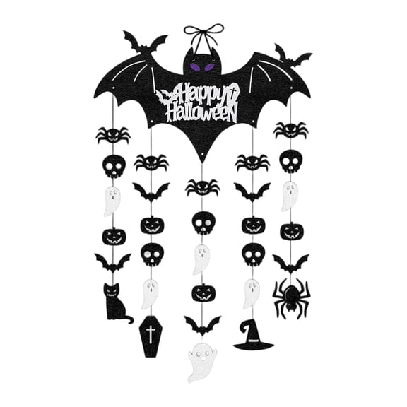 Halloween Outdoor Hanging Decorations, Spooky Hanging Bat Decor, Halloween Porch Decor, Indoor Outdoor Halloween Party Decor for Door Window Wall, 1 Pack