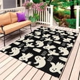 thumbnail image 1 of Halloween Outdoor Rug 5x8 Ft, Non Slip Washable Area Rug, White Scary Ghosts Horror Vintage Black Patio Rugs Carpet Runner, Large Floor Mat for Indoor/Outdoor Deck Porch Camping, 1 of 8