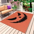 thumbnail image 1 of Halloween Outdoor Rug for Patio/Deck/Porch, Non-Slip Large Area Rug 3 x 5 Ft, Scary Pumpkin Orange Halloween Funny Fear Indoor Outdoor Rugs Washable Area Rugs, Reversible Camping Rug Carpet Runner, 1 of 8