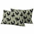 thumbnail image 1 of Halloween Outdoor Waterproof Pillow Covers, Sage Green Vintage Crow Horror Black Birds Decorative Rectangle Throw Pillowcase Sofa Cushion Sham for Patio/Couch/Chair, 20"x12" 2 Pack, 1 of 8