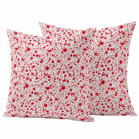 Halloween Outdoor Waterproof Pillow Covers, Scary Red Blood Drop Splash Dots Decorative Square Throw Pillowcase Sofa Cushion Sham for Patio/Couch/Chair, 20"x20" 2 Pack