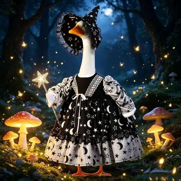 Halloween Outfit for 23 Inch Porch Goose Statue - Outdoor Halloween Decoration (B)
