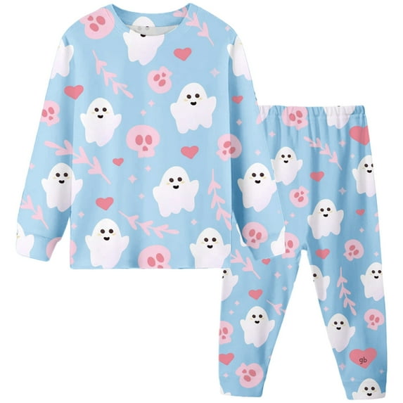 Halloween Outfits for Girls 12-14,Kids Halloween Print Pajama Set Soft 2 Piece Sleepwear Outfit for Girls And Boys Holiday Party Daily Wear Comfortable