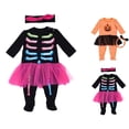 thumbnail image 1 of Halloween Outfits for Baby Girls Long Sleeve Romper Jumpsuit with Tutu Skirts Baby Skeleton for Toddler Girls Size 3M-24M, 1 of 9