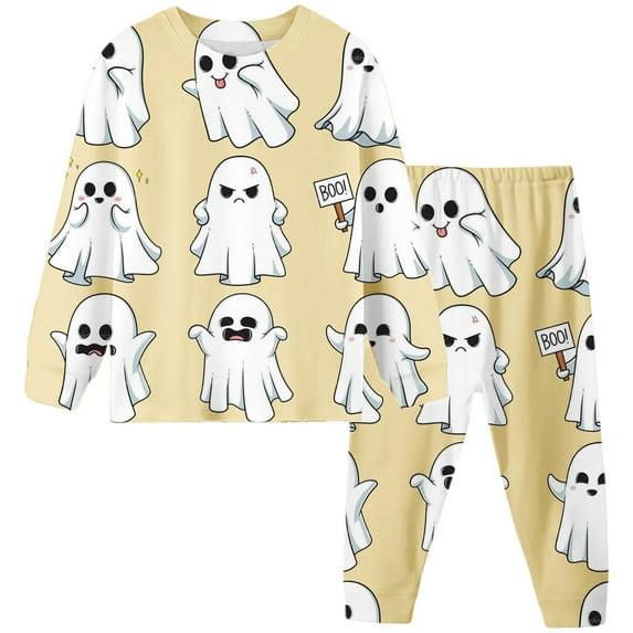 Halloween Outfits for Girls 7/8,Girls Halloween Print Pajama Set Soft Comfortable Sleepwear Outfit for Toddler Children Daily Loungewear 2 9 Years