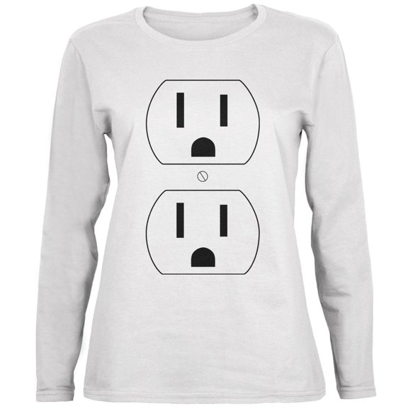 Halloween Outlet Costume White Womens Long Sleeve T-Shirt - 2X-Large