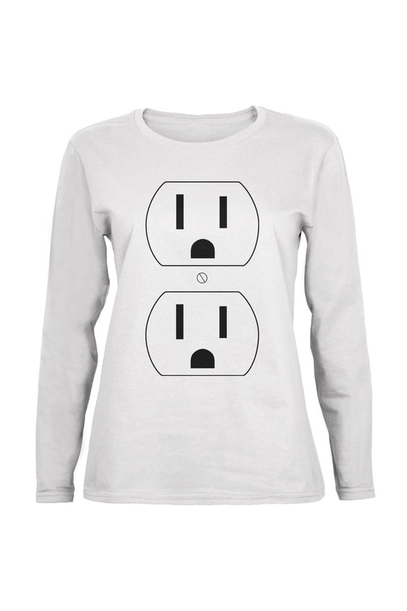 Halloween Outlet Costume White Womens Long Sleeve T-Shirt - Medium