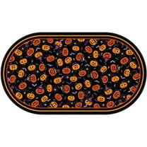 Halloween Oval Tablecloth 60x102 Inch Waterproof Bat Pumpkin Tablecloth Halloween Washable Table Cloth for Party Picnic Dinner Scary Home Decor