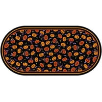 Halloween Oval Tablecloth 60x120 Inch Waterproof Bat Pumpkin Tablecloth Halloween Washable Table Cloth for Party Picnic Dinner Scary Home Decor