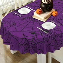 Halloween Oval Tablecloth Spider Web Table Cloth for Halloween Home and Kitchen Decorations - 60" X 102" Oval
