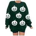 thumbnail image 1 of Halloween Oversized Sweatshirts for Women Crewneck Pullover Graphic Sweat Shirts Loose Funny Ghost Sweater Green, L, 1 of 3