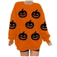 thumbnail image 1 of Halloween Oversized Sweatshirts for Women Crewneck Pullover Graphic Sweat Shirts Loose Funny Ghost Sweater Orange, XL, 1 of 3