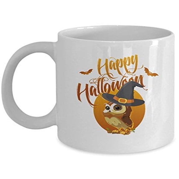 Halloween Owl 11 oz Coffee Mug - Fun for Bird Lovers White Ceramic Gift