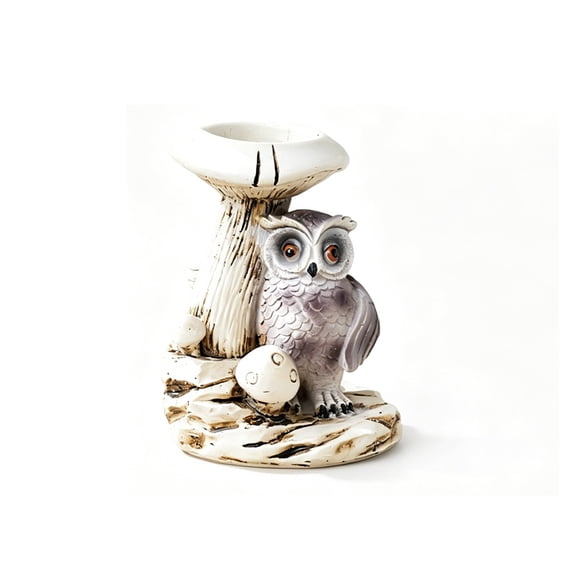 Halloween Owl Crystal Ball Stand Resin Plastic Base for Sphere Candle Holder Tabletop Decor 10cm