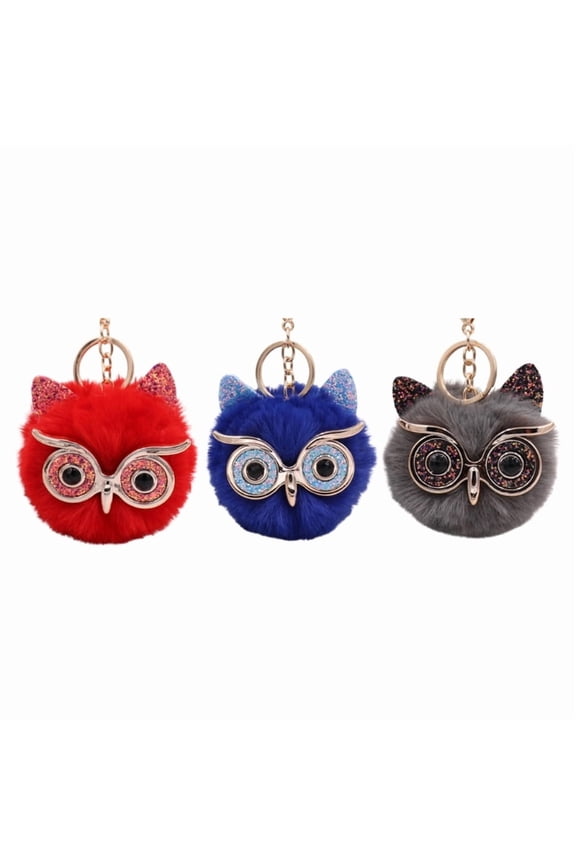 Plush Owl Keyring Halloween Keychain Car Key Holder Plush Bag Charm Pendant