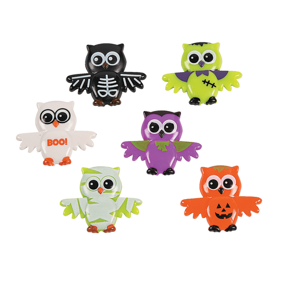 Halloween Owls Vinyl Characters - Party Favors - 48 Pieces