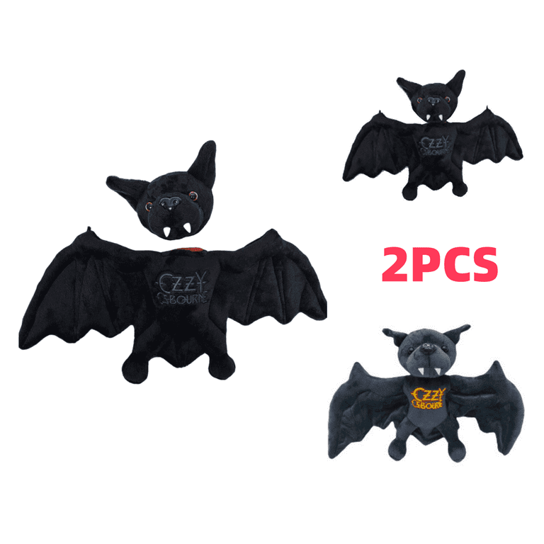 Halloween Ozzy-Osbourne Bat Plush Toy - 10-Inch Black Rock