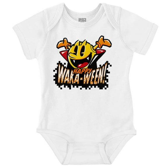 Halloween PACMAN Happy Waka-Ween Romper Boys or Girls Infant Baby Brisco Brands 24M