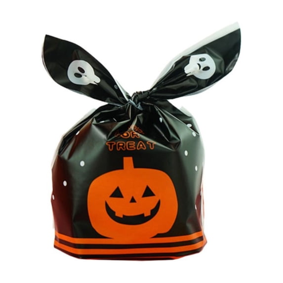 Halloween PE Candy Gift Bags for Trick-or-Treat Parties, 48-Pack, Black