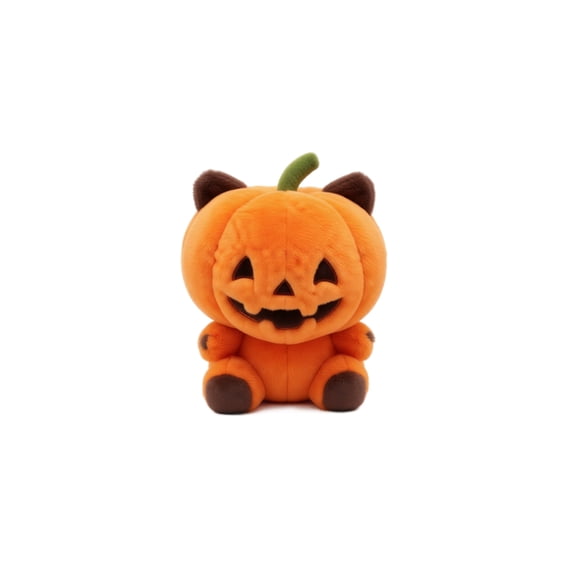 Halloween PUMPKIN PLUSH Stuffed Toy with Jack-o'-Lantern , Soft Orange Cuddly Halloween Decor for , Party Table, Bedroom, Seasonal Display or Gift