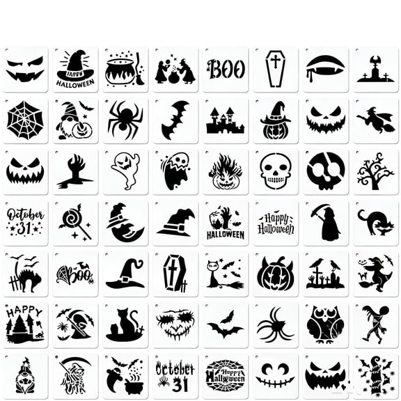 Halloween Painting Stencils 40 Pack Reusable Drawing Templates for Kids Crafts Wall Art Scrapbook Journal DIY Decor
